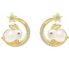 New Exquiste Zirconia Star Moon Rabbit Stud Donna Elegante e simpatico animale Cat Orecchini personalizzati per ragazze Gioielli per feste Regali G230602