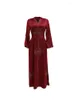 Roupas étnicas Eid Muslim Dress Árabe Dubai Abaya Vestidos com Capuz Feminino Jalabiya Marroquino Kaftan Split Maxi Long Robe Party Ramadan