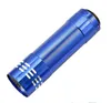 factory price Portable 9 LED UV Flashlight Lights outdoor camping key chain Torchlight Aluminium Alloy Money Detecting UV Lamp Light with Box Alkingline