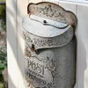 Garden Decorations Outdoor Wall Mailbox Letter Box Retro Style Decoration Crafts Metal Mounted Post Farmhouse 230603