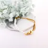 Factory Bulk Stainless Steel Bracelet Silver Pearl 18 k Gold Plated Bracelet For Women