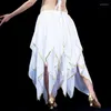 무대웨어 배꼽 댄스 치마 시폰 여성 춤추는 스커트 바닥 길이 동양 연습 10 색