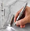 Multifunktion Militärförsvar Taktisk penna Emergency Ficklight Lights Portable Ball Point Pens Glass Breaker Outdoor Vandring Camping Rescue Tool