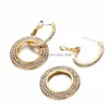 Dangle Chandelier New Design Korean Jewelry Luxury Elegant Crystal Earrings round 기하학적 금색 파티 Dro Dhxtp