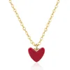 Chains 925 Sterling Silver Red Heart Simple Pendant Plated 18K Gold Chain Female Light Luxury Fine Necklaces