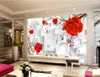 Bakgrundsbilder anpassade po 3d tapeter dröm röd blomma TV bakgrund vägg heminredning vardagsrum väggmålningar för 3 d