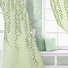 Rideau Semi-Transparent Vert Polyester Voile Voilage Pour Salon Chambre Cuisine Fenêtre Panneau De Confidentialité Et Efficacité Énergétique