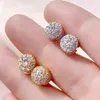 Men Women Fashion Bling Moissanite Diamond Studs Earrings 925 Sterling Silver Earrings Jewelry Nice Gift