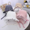 Accesorios para el cabello para niña, gorros de algodón de Color sólido, gorro cálido de princesa con protección de oídos, 2 uds.