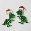 Kolczyki świąteczne świąteczne alpaka alpaki do dekoracji drzewa kapelusz dinozaur kaktus panie dziewczęta świąteczne biżuteria prezent