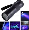 12 LED UV Light Flashlight 보라색 395-400NM 울트라 바이올렛 조명 알루미늄 합금 손전등 토치 전갈 탐지기 파인더 배터리 램프