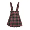 Elbiseler Shimai Kadın Ekose Plafe Mini Tartan Genel Patenci Yüksek Bel Aline Askı Flare Kısa Etek Okulu Üniforma Mini Minimtalir