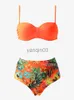 Women's Swimwear Riseado High Waist Bikinis Swimsuit Sexy Push Up Swimwear Women 2023 Orange biquinis Floral Printed Summer Beachwear J230603