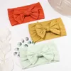 2PCS Hair Accessories Kid Bows Headwrap Baby Girl Headband Solid Color Band Turban Birth Gift