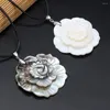 Hanger Kettingen Prachtige Bloem Shell Ketting Natuurlijke Witte Voor Vrouwen Sieraden Party Gift Lengte 55 5mm Maat 47x47mm