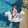 I bambini nuotano Piscina Sedile ad anello Galleggianti Gonfiabile Unicorno Materasso fenicottero Baby pavone Lettino Sedia Bambini glitter Nuoto Tubi Giocattoli d'acqua Alkingline