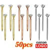 PCS Big Crystal Diamond Metal Ballpoint Pen pierścień Wedding Office Prezent Roleta Rose Gold Free Custom Logo Czarny niebieski atrament