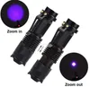 3W УФ-светодиодный фонарик фиолетовый свет 395-410 нм алюминиевый ультрафиолетовый флэш-ламп