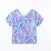 T-Shirt Feminina T-Shirt Feminina T-shirts Florais Pintadas Top solto com decote em V manga curta 230603