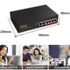 Switches Terow Poe Switch 4port +2 UpLink 100Mbps Fast Ethernet Network 250m Transmission 52V 1.25A VLAN Isolation Series Power Connect