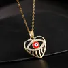 Europeiska och amerikanska explosiva smycken 18K Guld Titanium Steel Clavicle Chain Color Zircon Eye Pendant Devil's Eye Necklace