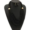 Ketten Mode Innecklace Boho Ägypten Stil Trendy Multilayer Hochzeit Collier Perle Schlüsselbein Schmuck Ethnische Vintage Halskette Ohrring Set