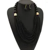 Chaînes Mode Inecklace Boho Égypte Style À La Mode Multicouche Collier De Mariage Perle Clavicule Bijoux Ethnique Vintage Collier Boucle D'oreille Ensemble