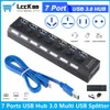 Hubs lcckaa USB Hub 3.0 Splitter USB Multi Hub USB 3.0 Adaptador USB 7 Adaptador de energia USB 3.0 com acessórios para laptop para PC