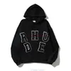 Męskie bluzy bluzy designerskie odzież Rhude Chenille Patch Letter Hafdery American High Street Shose Thin Hooded Swater F Lux