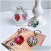 Keychains Lanyards Vintage Imitation Leaf Keychain Keyring Women Girl Kid Doublesided Bag Key Car Pendant Party Gift Charm Decorat Dhvdz