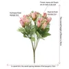 Decorative Flowers 1PC Magnolia Bouquet 5 Forks Artificial Silk Tulip Flower Table Decor Gift Fake Plants Wedding Decoration Hydrangea