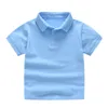 Tshirts 단색 소년 소녀 여름 품질 면화 유니폼 폴로 키즈 탑스 티셔츠 패션 아동복 230327
