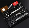 Tools Professional Pet Dog Grooming Scissors 7,0 tum Hårklippning + tunnare + Böjda sax 440C rak sax 4 st.