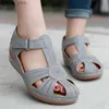 Frauen Abdeckung Ferse Keile Sandalen Weibliche Runde Kappe Weichen Boden Schuhe 2020 Sommer Dame Bequeme Strand Sandalen Große Größe 44 45 46 L230518