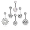 Navel Bell Button Rings 6Pcs Set Stainless Steel Belly Dangle Ring Simple Rhinestone Body Piercing Fashion Jewelry Drop Delivery Dhtry