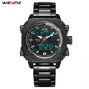 WEIDE Mens Sports Auto Date Semaine Affichage Numérique Quartz En Acier Inoxydable Bande Ceinture Montre-Bracelet Noir Horloge Relogio Masculino Hour2853