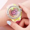 Wristwatches Fashion Colorful Glowing Women's Pointer Watch With Rhinestone Silicone Strap Y2K Youth Trendy Cool Accessories Wholesale