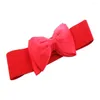 Bälten kvinnor kjol klänning kappa avslappnad vintage bowknot chiffon midjeband midjeband damer cummerbands brett elastiskt bälte