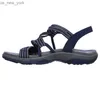 Sandales femmes 2021 été confort semelle souple chaussures de plage plates tissu élastique décontracté sandales compensées femmes bout fermé sandale L230518