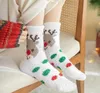 Women Cartoon Christmas Socks Home Fleece Sox Winter Warm Sleep Fluffy Floor Sock Coral Velvet Fuzzy Christmas Gift Xmas Decoration Stocking Alkingline