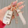 Partihandel Diamond Inlaid H Grid Pattern Car Keychain Pendant Bagage Accessory Keychain