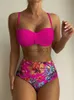 Women's Swimwear Riseado High Waist Bikinis Swimsuit Sexy Push Up Swimwear Women 2023 Orange biquinis Floral Printed Summer Beachwear J230603