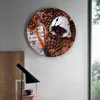 Horloges murales grains de café horloge moderne pour la décoration de bureau à domicile salon salle de bain décor aiguille montre suspendue