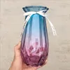 Flores decorativas vaso de vidro transparente colorido peça central/vasos de vidro para decoração de casa