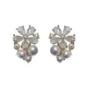 Stud South Korea Small Fresh Sweet Crystal Exquisite Copper Inlaid Zircon Flower Leaf Ornaments Women's Earrings Fashion Jewelry G230602