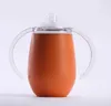 Chupete de 8OZ, taza de huevo Sippy, vaso de entrenamiento para niños, taza para beber para niños pequeños, taza Sippy aislada de acero inoxidable con asa, botella de leche