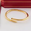Gold Diamond Armband Nagel Jewlery Designer für Frauen Männer Armreifen Alle Diamanten Edelstahl Schmuck nicht allergisch schnelle Farben Nägel Armbänder S65I 45G4