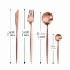 Dinnerware Sets Set Rose Gold Cutlery Stainless Steel Steak Knife Fork Spoon Dinner Service Utensils Creative Tableware