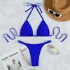 Kadınların Mayo Lüks Bikini Tasarımcı Mayo Mikro Mayo Rhinestones Bikinis Seti 2023 Mor G String Thong Kadınlar için 2022 Model J230603