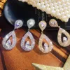 Charm zilveren kleur kristal traan traan oorbellen voor vrouwelijke strass oordingen nieuwe loopbrug bruidsfeest bruiloft sieraden r230603